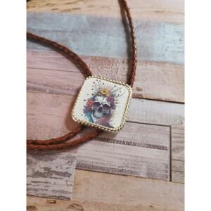 Handmade Skull Woman Concho Unisex Bolo - Bolo Tie - Skull Necklace - Choker